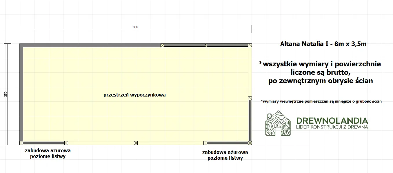 Rzut Altana Natalia I - 8m x 3,5m