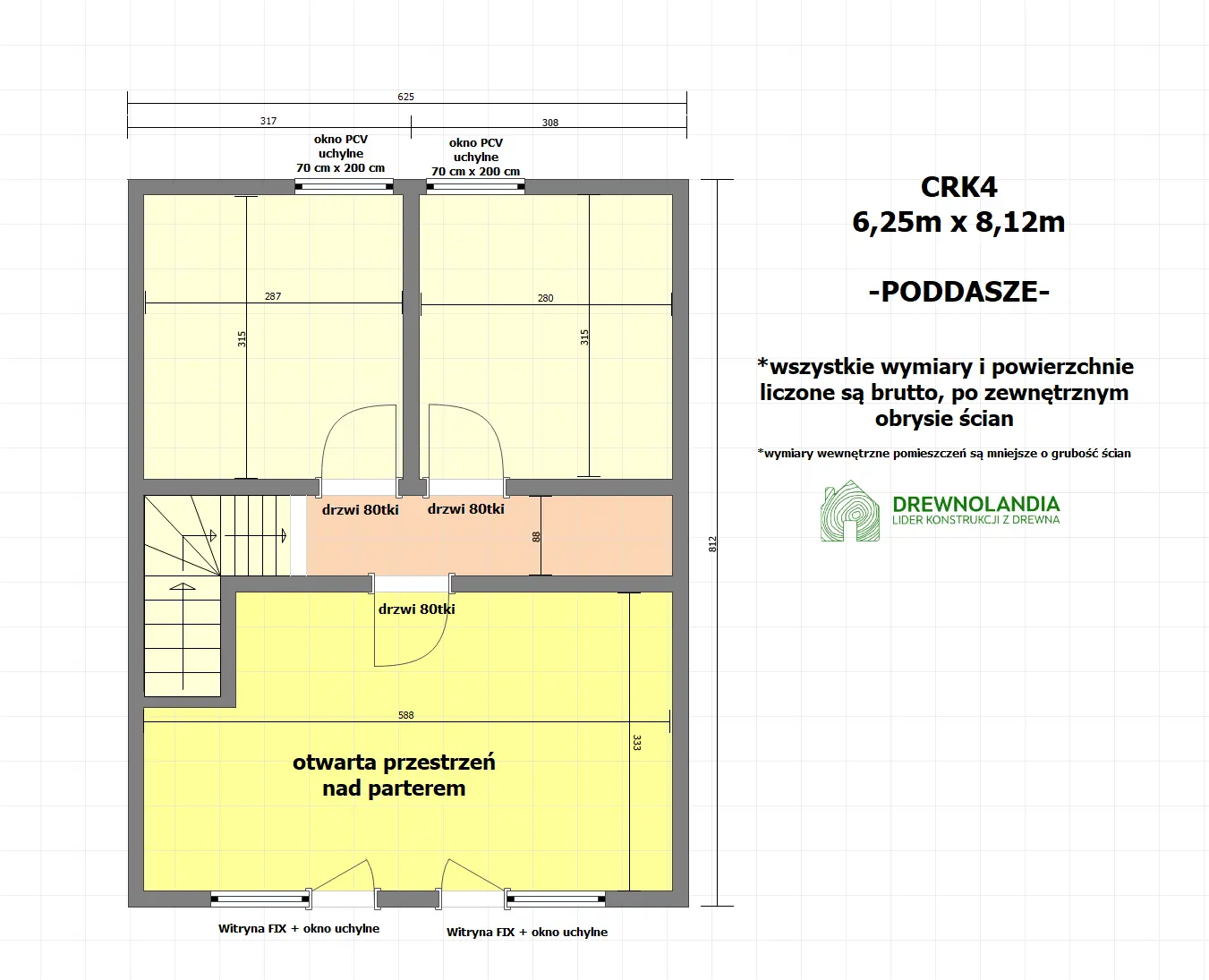 Rzut Dom całoroczny Cyprian - nowoczesna stodoła - 50 m2 zabudowy