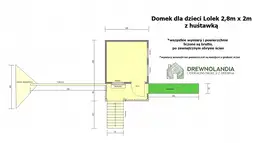 Domek ogrodowy Dla Dzieci Lolek - 2,8x2m z huśtawką  - zdjęcie 2