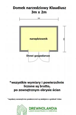 Domek gospodarczy do ogrodu Klaudiusz v2  - 3x2m  - zdjęcie 2