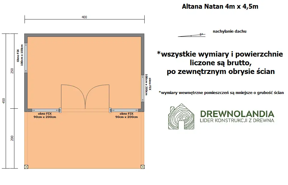 Nowoczesny Domek-Altana ogrodowa Natan 4×4,5m