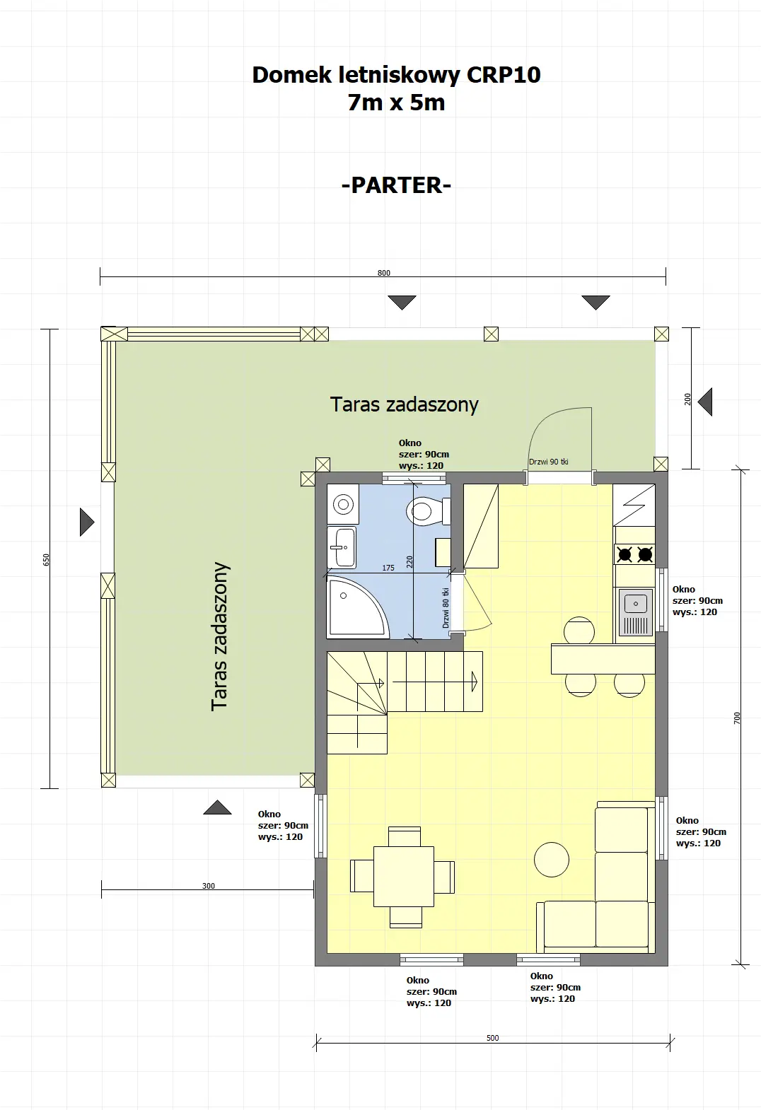 Rzut Domek rekreacyjny całoroczny CRP10 - 35m²