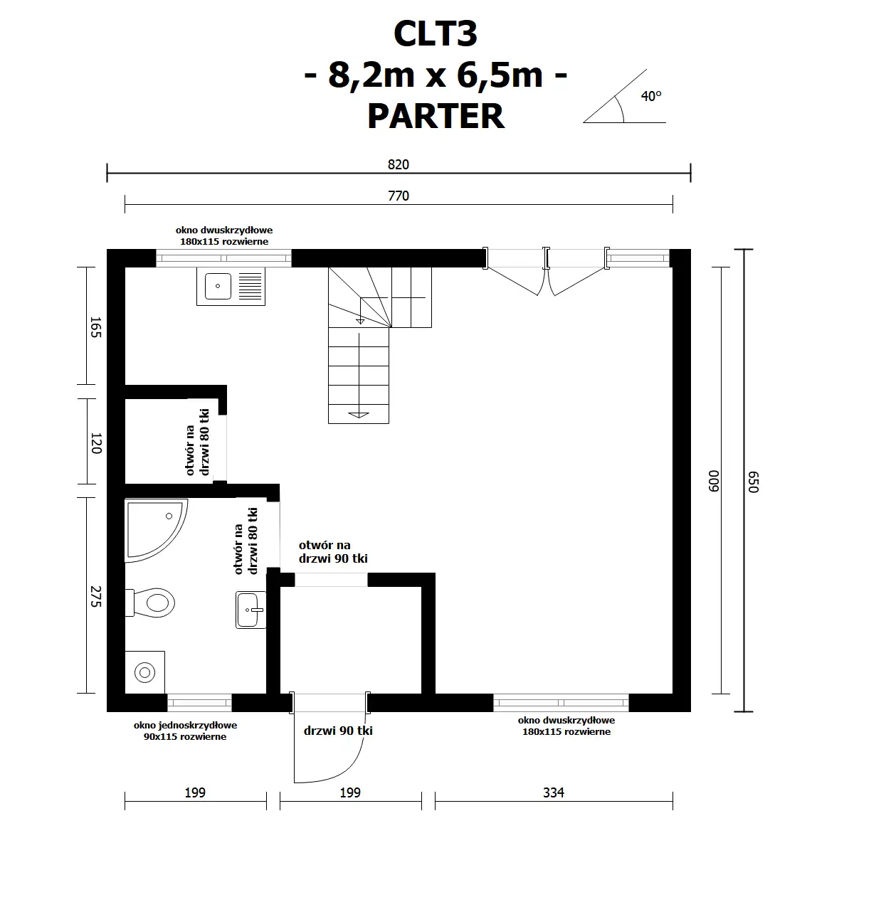 Najtańszy Dom Całoroczny w Polsce CLT3 – WT2021 – 50 m² + Poddasze