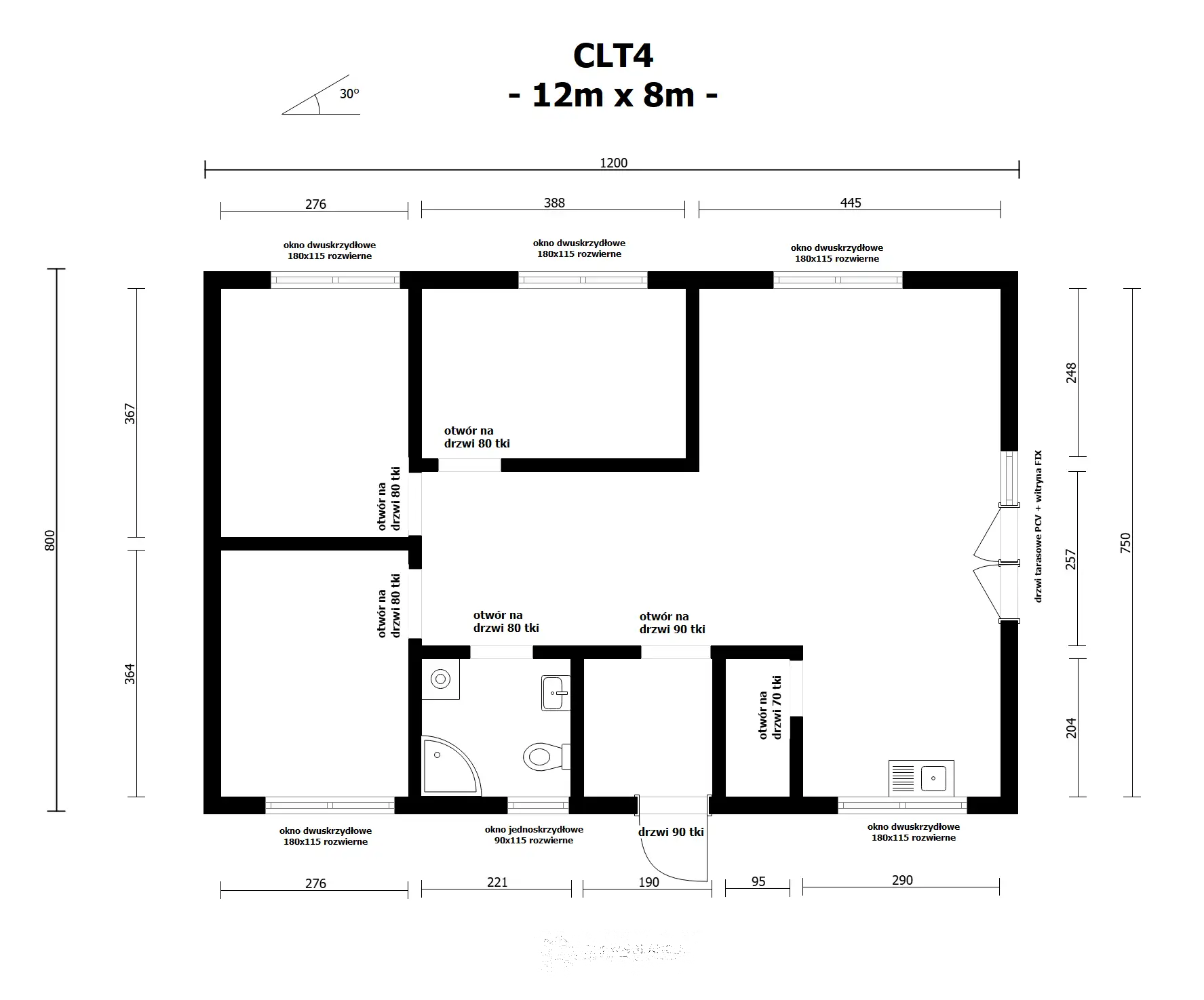 CLT4 Najtańsze ~100 m² mieszkalne w Polsce — dom całoroczny w standardzie WT 2021