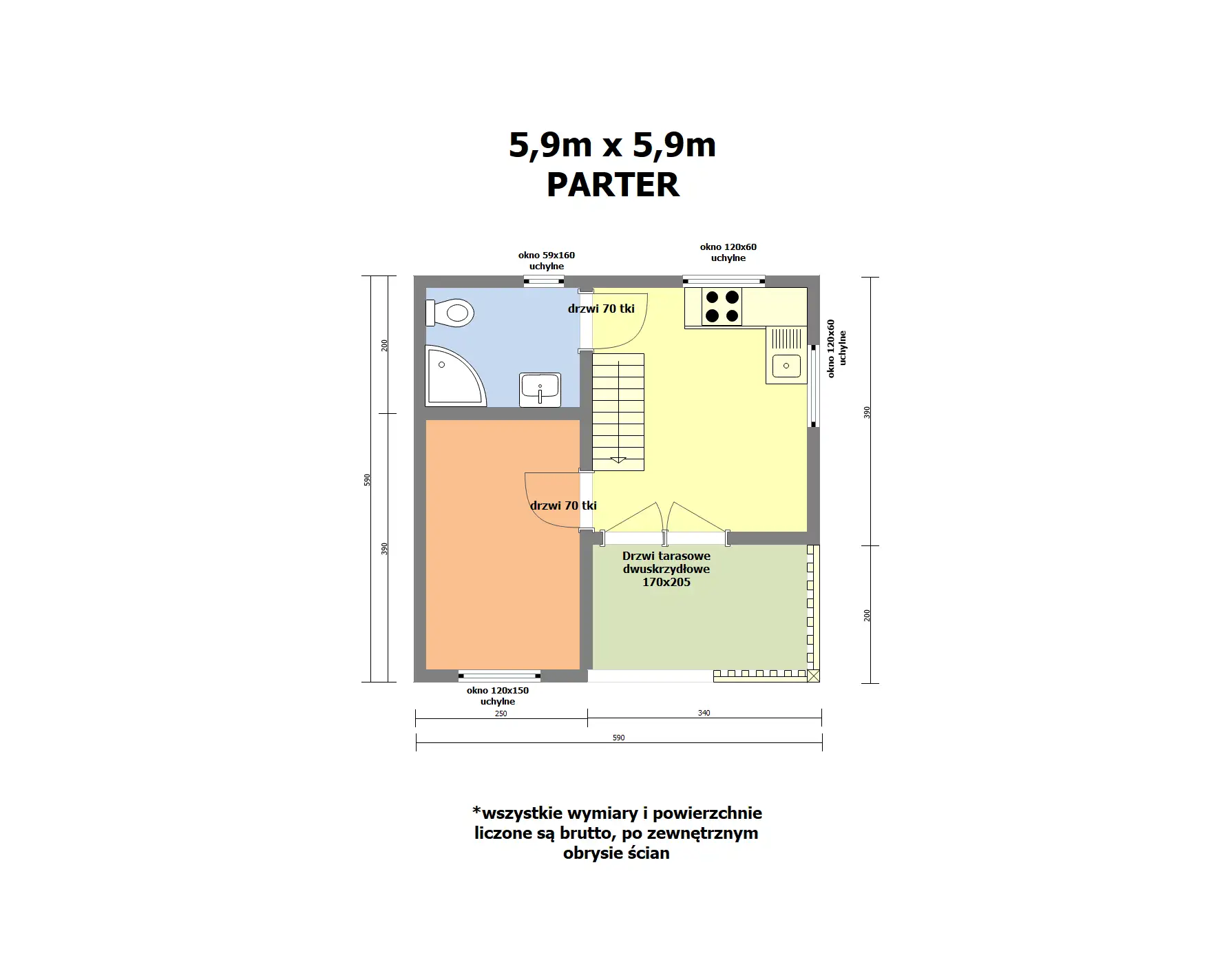 Domek całoroczny WT2021 CRA51 - wersja - V2 - 35 m²