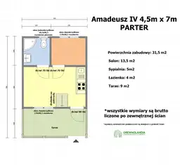 Drewniany domek na działkę Amadeusz IV 7x4,5m  - zdjęcie 2