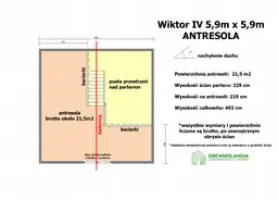 Domek z antresola Wiktor IV - wersja 1 - V1 - 5,9x5,9m - zdjęcie 3