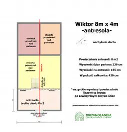 Domek ogrodowy z drewna Wiktor - 8x4m  - zdjęcie 3