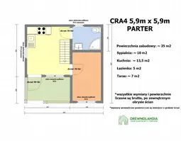 Domek rekreacyjny całoroczny CRA4 - wersja 1 - V1 - 35 m² - zdjęcie 2