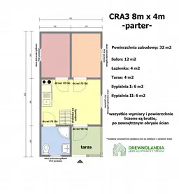 Domek rekreacyjny całoroczny CRA3 - 32 m² - zdjęcie 2