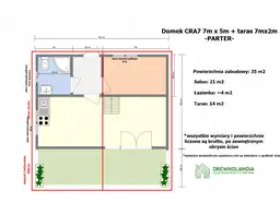 Drewniany domek rekreacyjny całoroczny CRA7 - 35 m² - zdjęcie 2