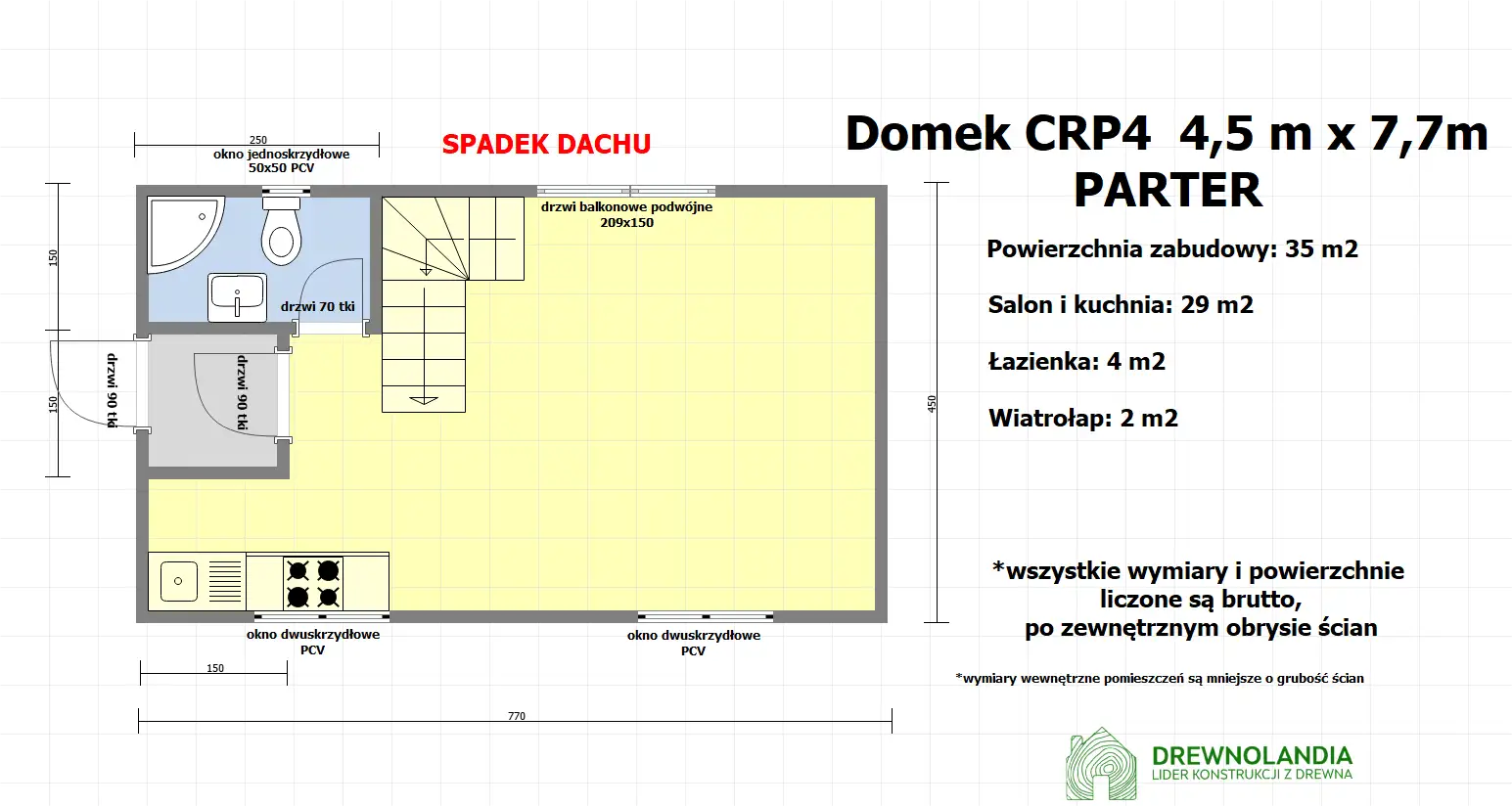Domek rekreacyjny całoroczny CRP4 - 35 m²
