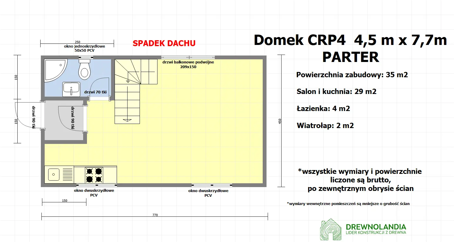 Rzut Domek rekreacyjny całoroczny CRP4 - 35 m²
