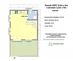 Domek rekreacyjny całoroczny CRP7 - 33 m² - zdjęcie 2