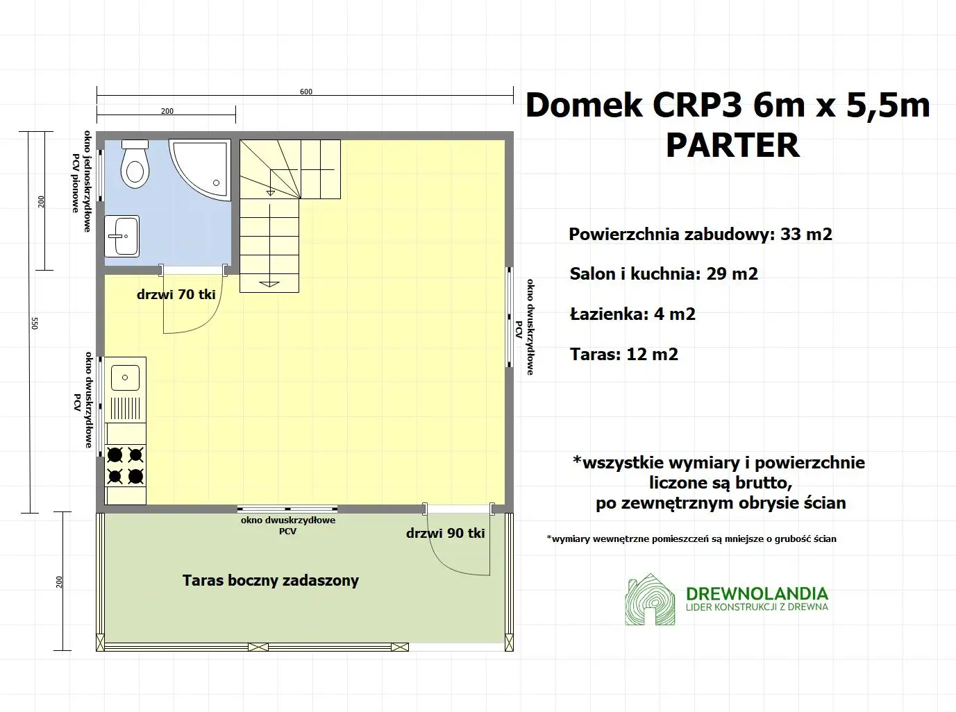 Domek rekreacyjny całoroczny CRP3 - 33 m²