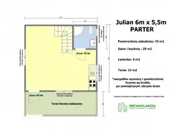 Domek drewniany na działkę Julian - 6x7,5m - zdjęcie 2