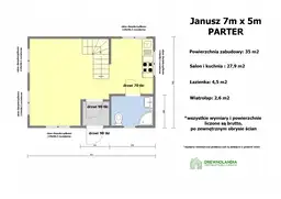 Domek drewniany Janusz - 7m x 5m -35m - zdjęcie 2