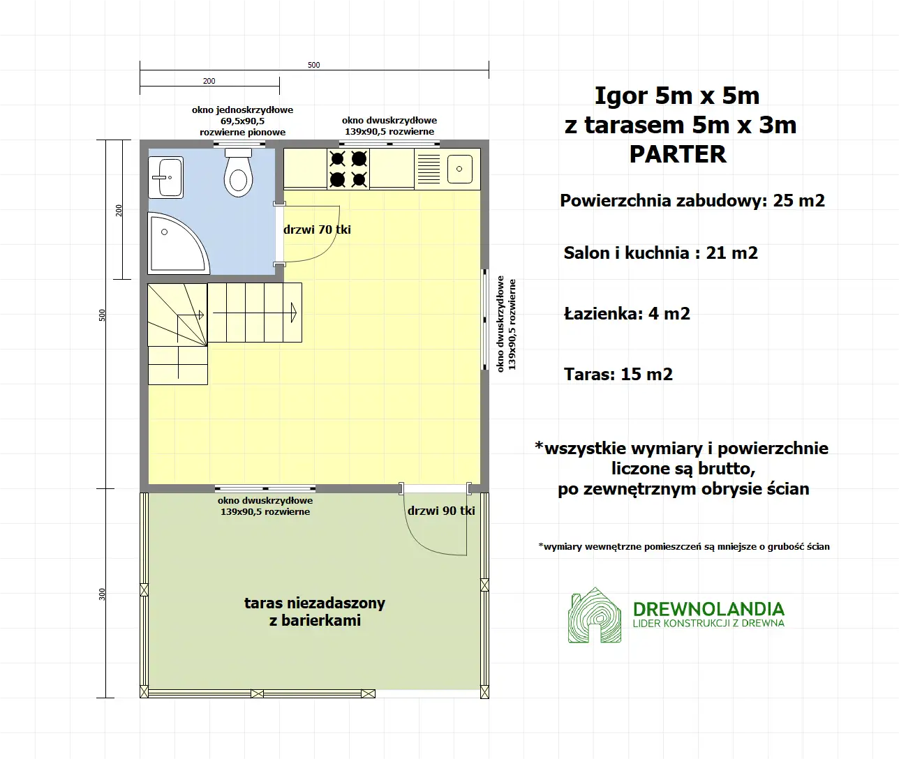 Domek z balkonem Igor - 5x5m