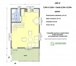 Domek rekreacyjny całoroczny CRP8 - 55m² - zdjęcie 2
