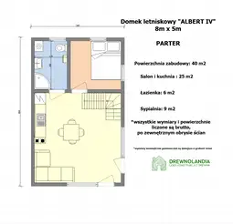 Domek drewniany na działkę Albert IV 8mx5m  - zdjęcie 2