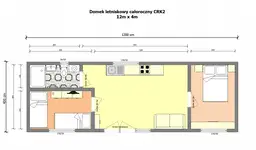 Drewniany domek rekreacyjny całoroczny CRK2 - 48 m² - zdjęcie 2