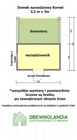 Domek narzędziowy Kornel - 2,5x3m - zdjęcie 2