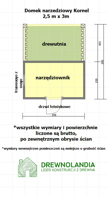 Domek narzędziowy Kornel - 2,5x3m