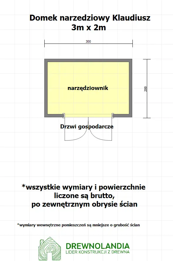 Domek gospodarczy do ogrodu Klaudiusz - 3x2m