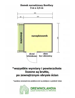 Domek gospodarczy z drewna Bonifacy - 3x2,5m  - zdjęcie 2