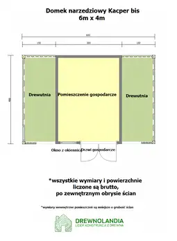 Domek gospodarczy do dużego ogrodu Kacper Bis - 6x4m - zdjęcie 2