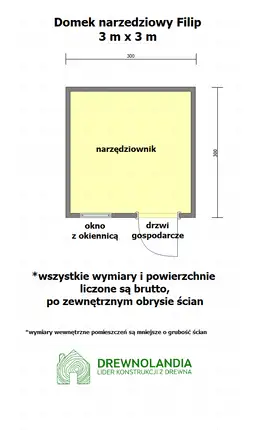 Domek gospodarczy z drewna Filip - 3x3m  - zdjęcie 2