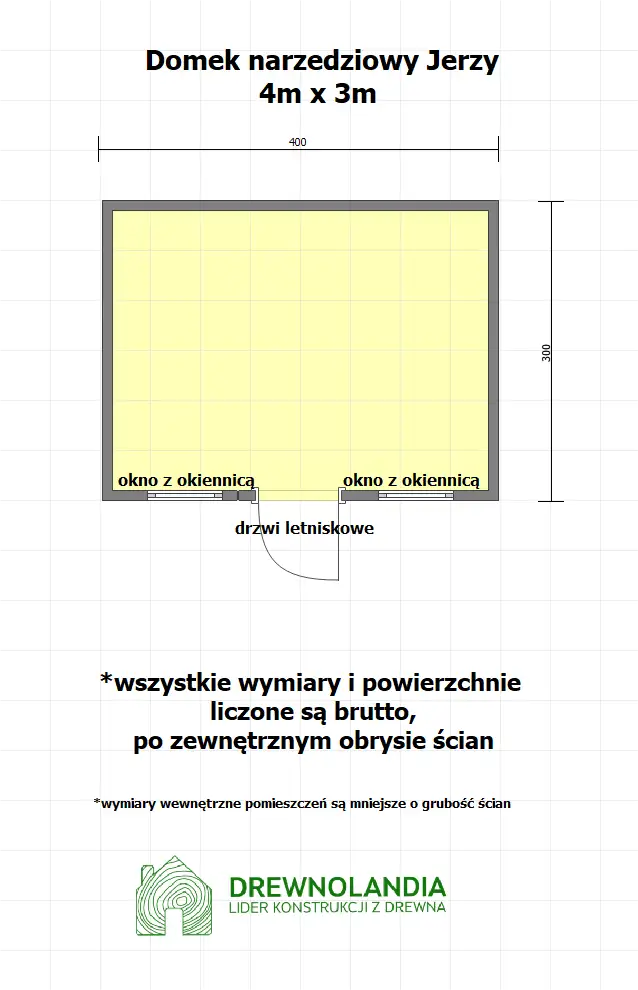 Drewniany Domek narzędziowy Jerzy - 4x3m