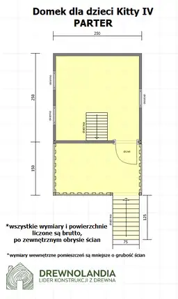 Duży Drewniany Domek Dla Dzieci Kitty IV - 4x2,5m z antresolą - zdjęcie 2