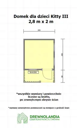 Drewniany Domek Dla Dzieci Kitty III - 2,8x2m - zdjęcie 2