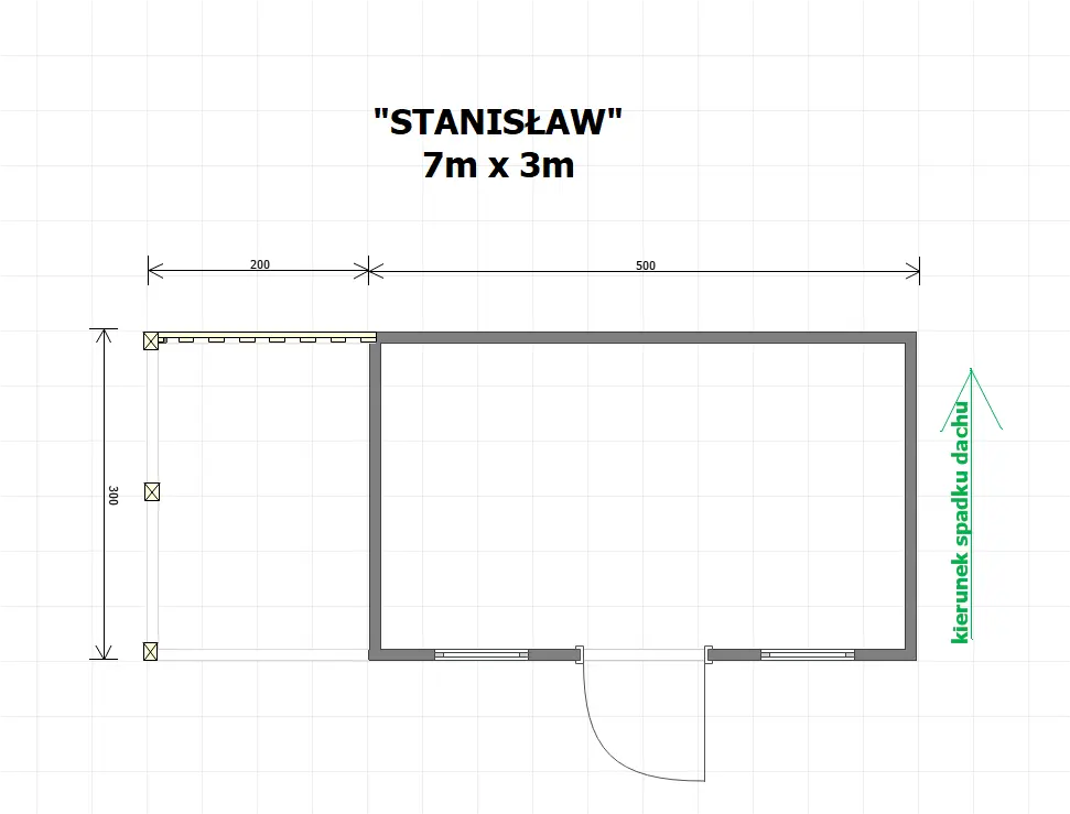 Rzut Domek gospodarczy Stanisław - 7x3m