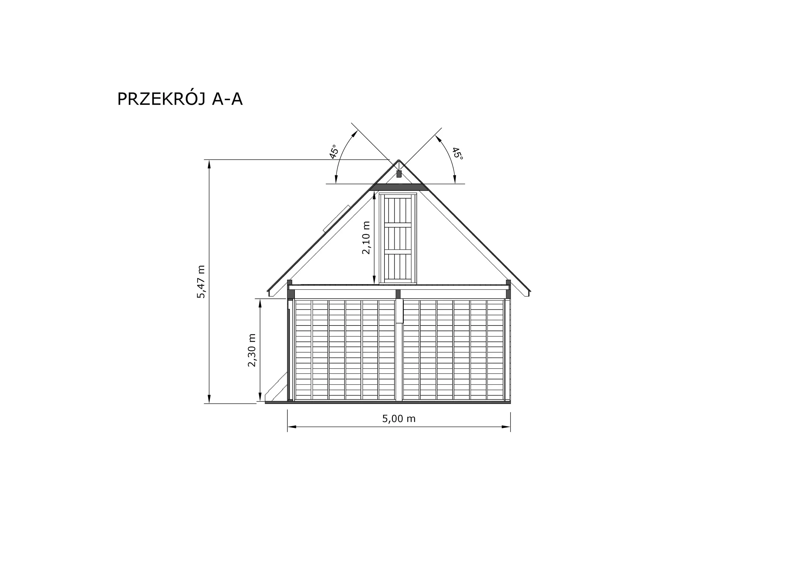 Rzut Wiata samochodowa Barbara II 11,9m x 5m – Garaż na dwa auta z przestrzenią użytkową