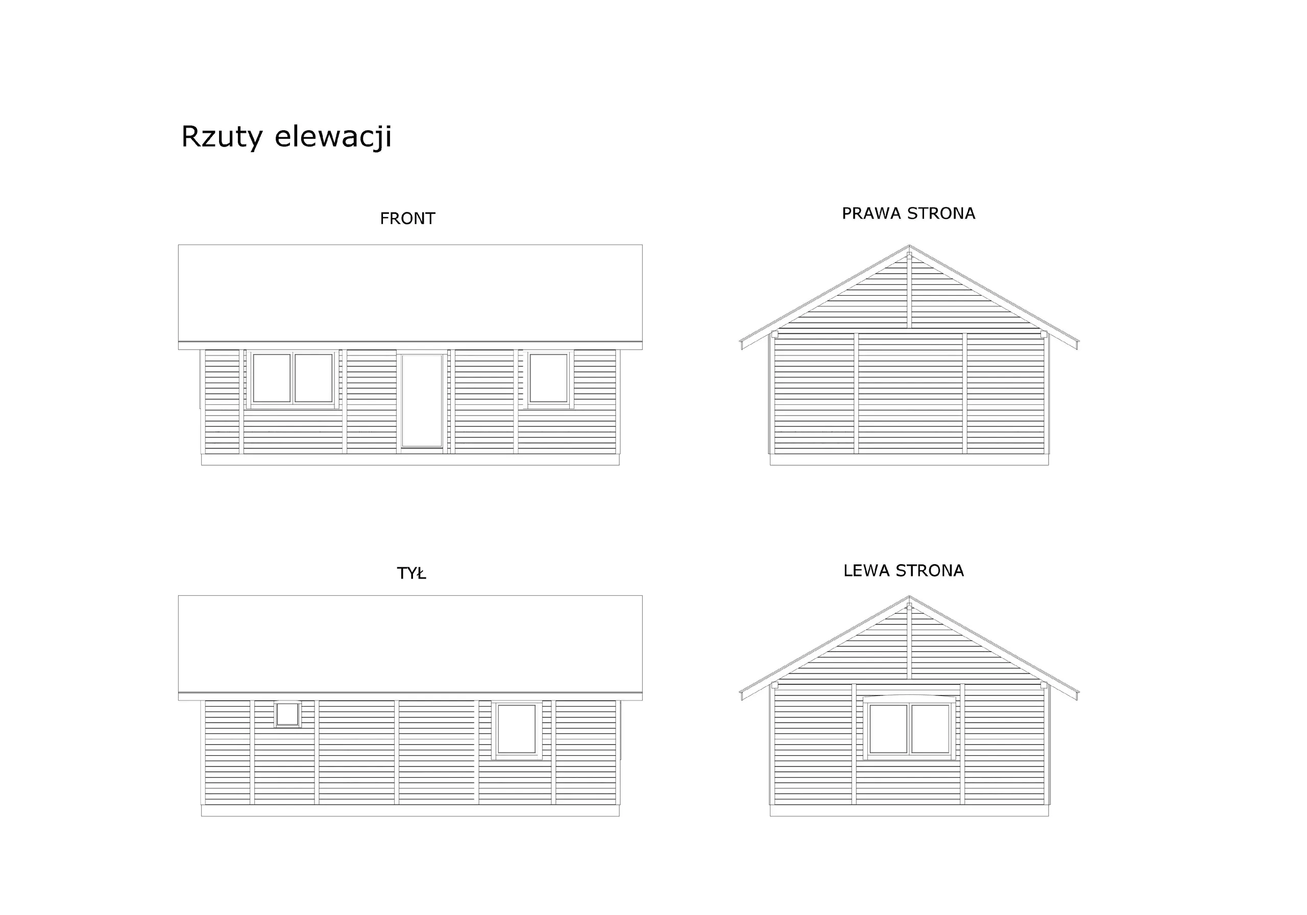 Rzut Drewniany domek rekreacyjny całoroczny CRK5 - 54 m²