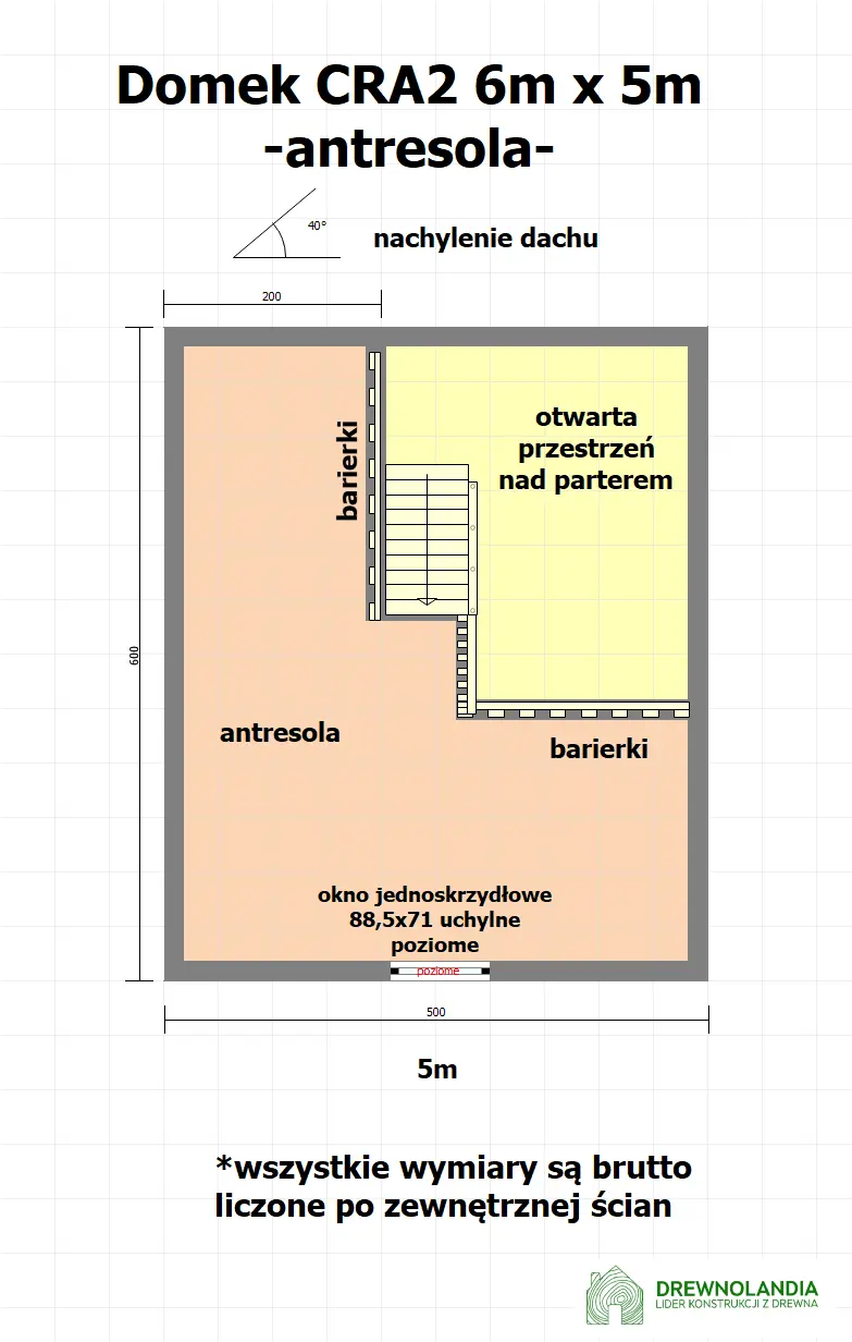 Rzut Domek mieszkalny całoroczny CRA2 PLUS - WT2021 - 30 m²