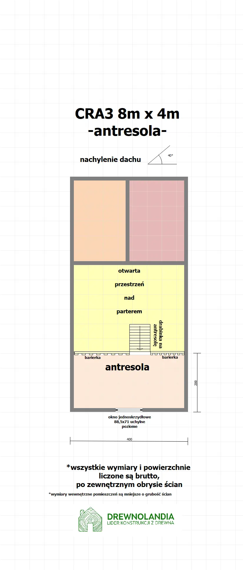 Rzut Domek mieszkalny całoroczny CRA3 PLUS -WT2021 - 32 m²