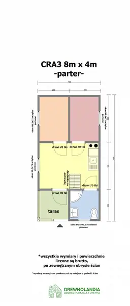Domek mieszkalny całoroczny CRA3 PLUS  -WT2021 - 32 m² - zdjęcie 2