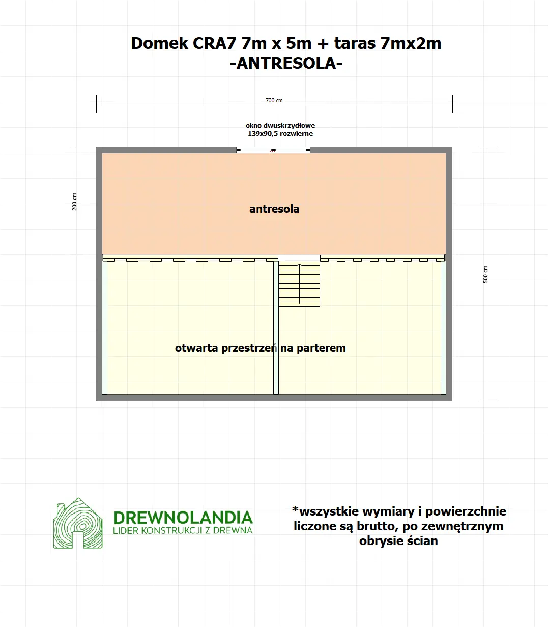 Rzut Domek mieszkalny całoroczny CRA7 PLUS - WT2021- 35 m²