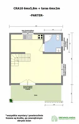 Domek mieszkalny całoroczny CRA10 PLUS - WT 2021 – 35 m² - zdjęcie 2