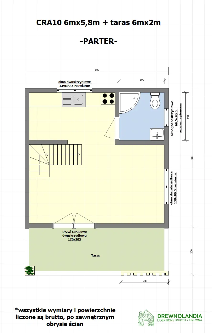 Domek mieszkalny całoroczny CRA10 PLUS - WT 2021 – 35 m²