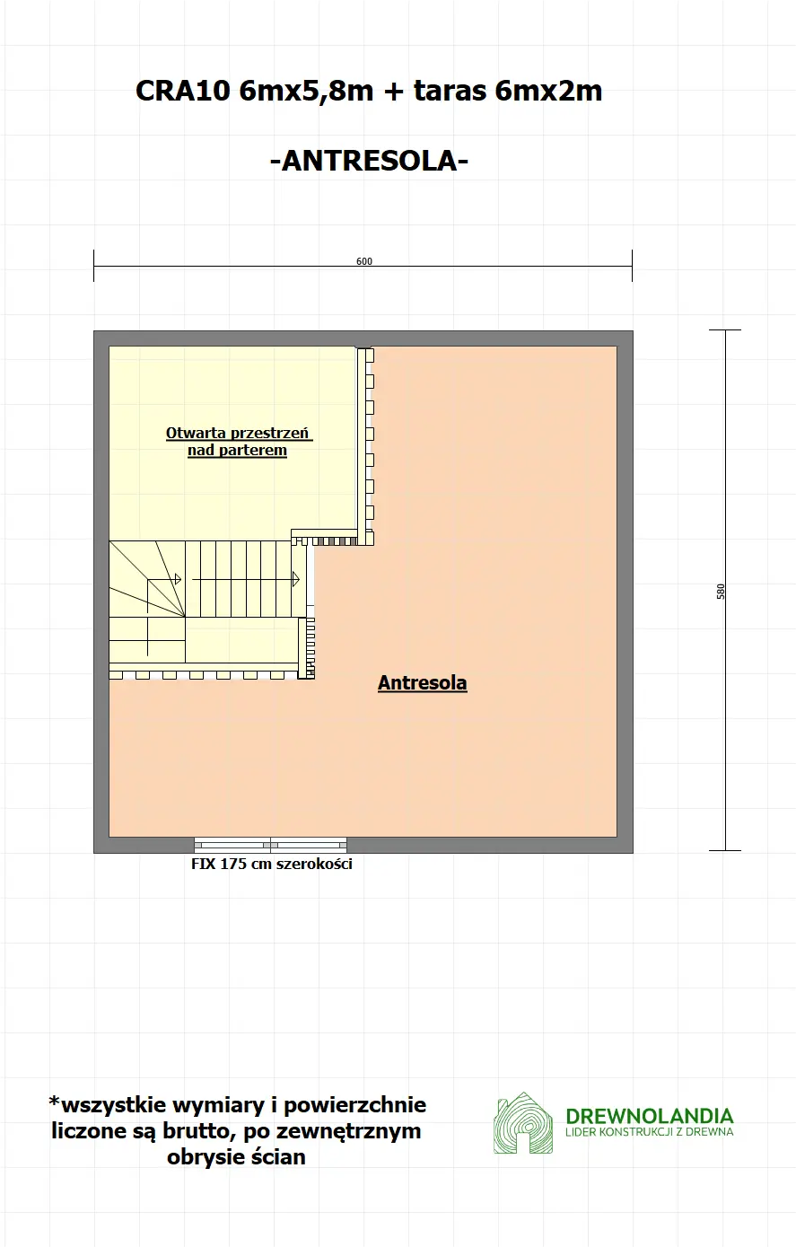 Rzut Domek mieszkalny całoroczny CRA10 PLUS - WT 2021 – 35 m²