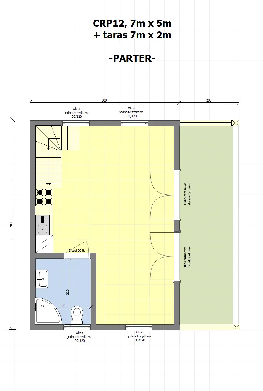 Domek rekreacyjny całoroczny CRP12 - 35m2