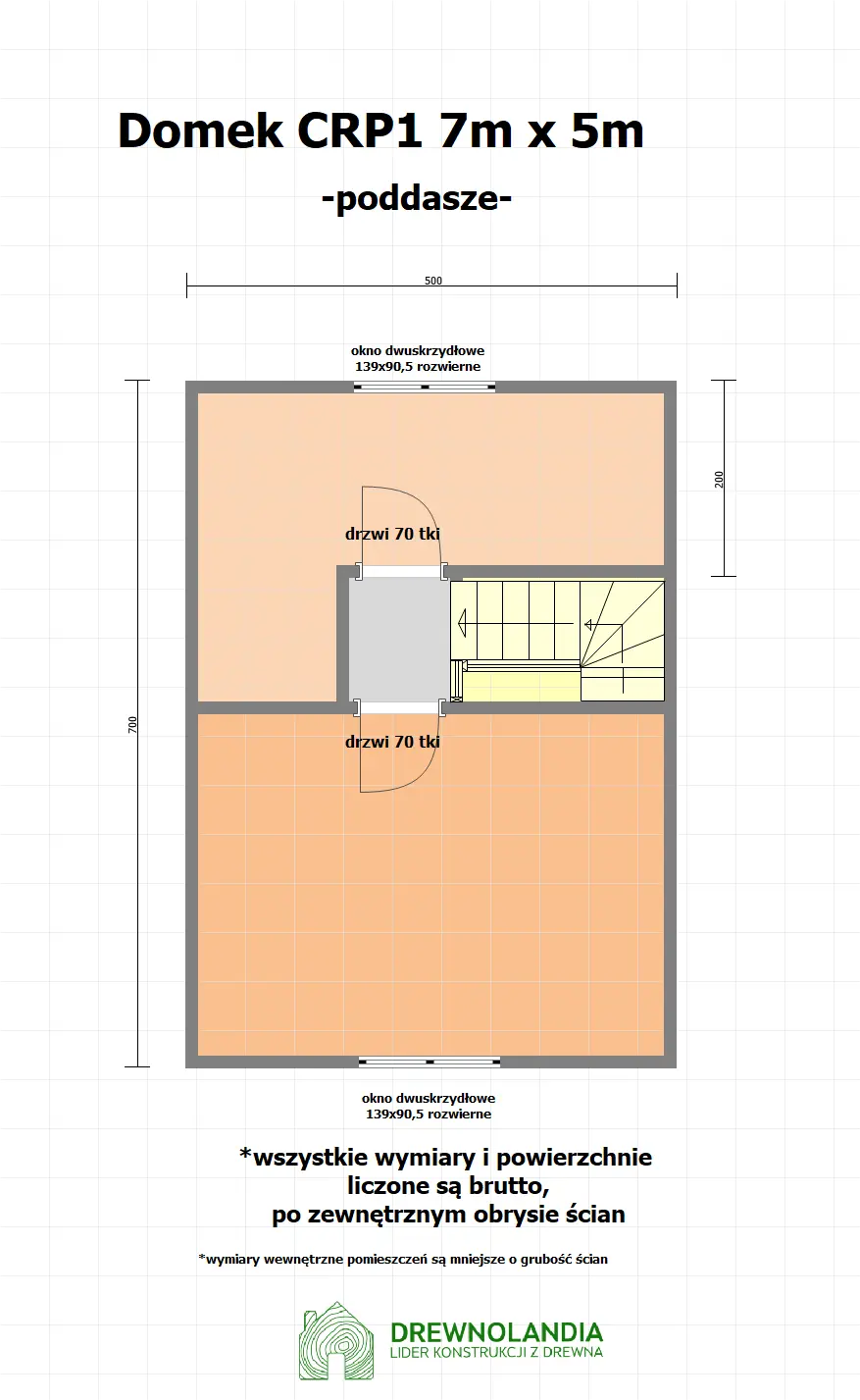 Rzut Domek mieszkalny całoroczny CRP1 PLUS - WT2021 - 7x5 (35 m²)