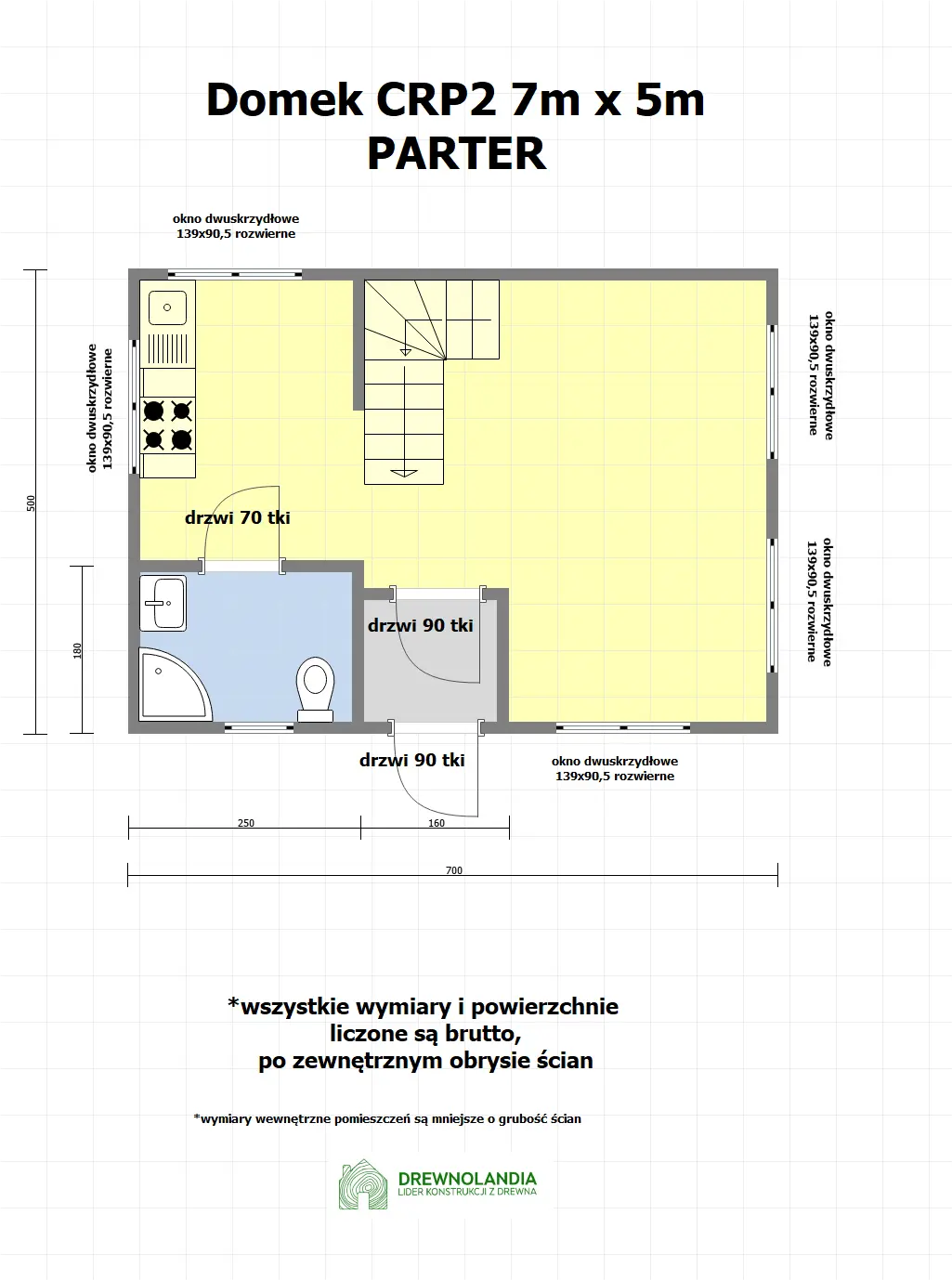 Rzut Domek mieszkalny całoroczny CRP2 PLUS - WT 2021 – 35 m²