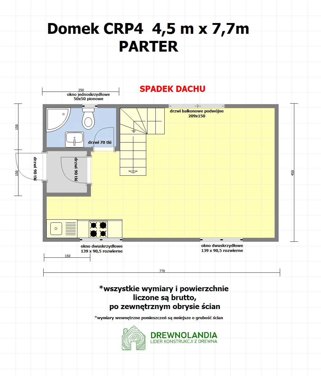 Rzut Domek mieszkalny całoroczny CRP4 PLUS - WT 2021 – 35 m²