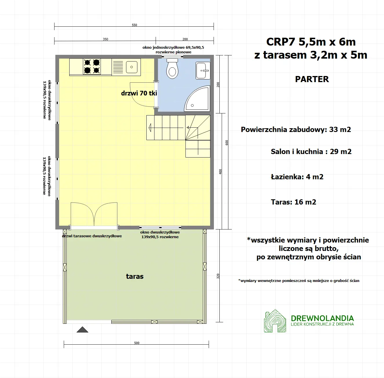 Rzut Domek mieszkalny całoroczny CRP7 PLUS - WT 2021 – 35 m²