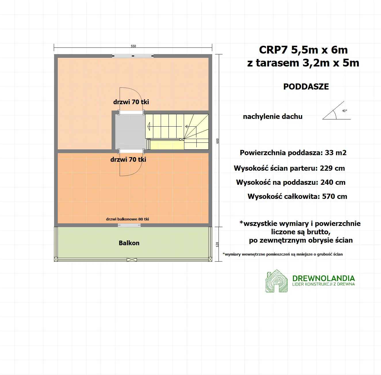 Rzut Domek mieszkalny całoroczny CRP7 PLUS - WT 2021 – 35 m²